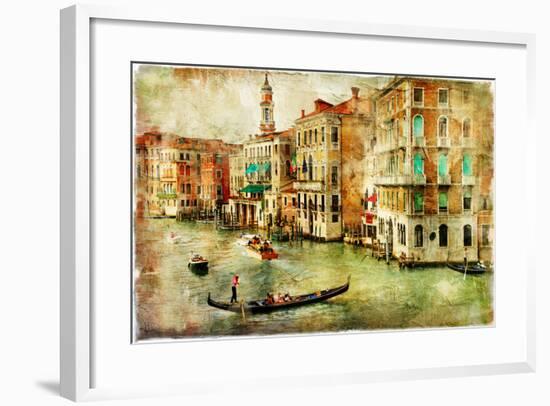 Amazing Venice - Artwork In Painting Style-Maugli-l-Framed Art Print