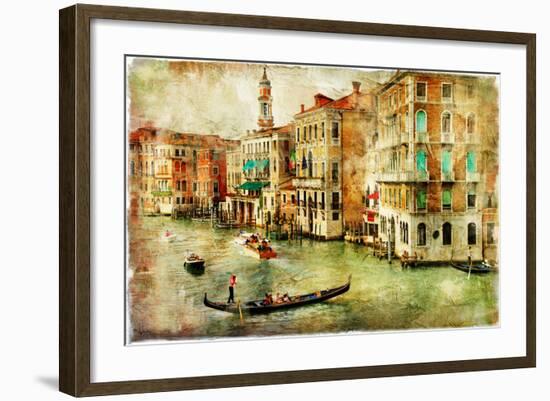 Amazing Venice - Artwork In Painting Style-Maugli-l-Framed Art Print