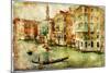 Amazing Venice - Artwork In Painting Style-Maugli-l-Mounted Art Print