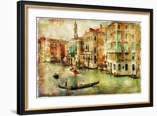 Amazing Venice - Artwork In Painting Style-Maugli-l-Framed Art Print