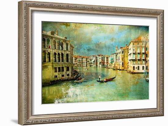Amazing Venice - Artwork In Retro Style-Maugli-l-Framed Art Print