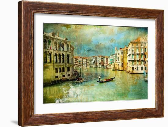 Amazing Venice - Artwork In Retro Style-Maugli-l-Framed Art Print