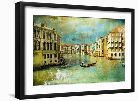 Amazing Venice - Artwork In Retro Style-Maugli-l-Framed Art Print