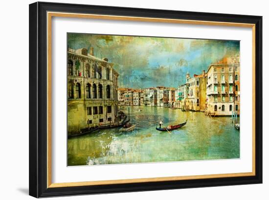 Amazing Venice - Artwork In Retro Style-Maugli-l-Framed Art Print