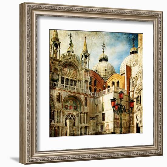 Amazing Venice - Painting Style Series - San Marco Square-Maugli-l-Framed Art Print