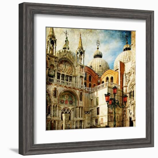 Amazing Venice - Painting Style Series - San Marco Square-Maugli-l-Framed Art Print