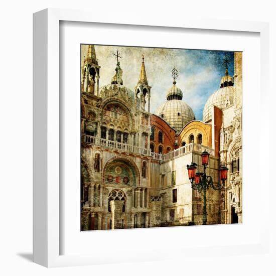 Amazing Venice - Painting Style Series - San Marco Square-Maugli-l-Framed Art Print