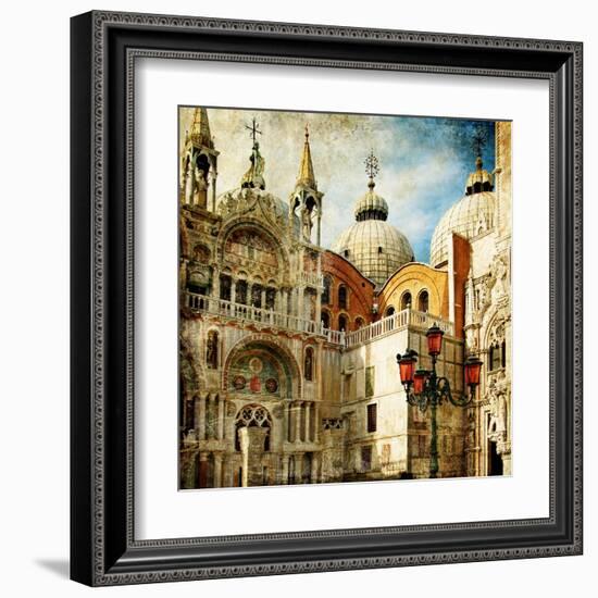 Amazing Venice - Painting Style Series - San Marco Square-Maugli-l-Framed Art Print