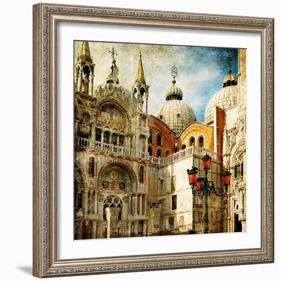 Amazing Venice - Painting Style Series - San Marco Square-Maugli-l-Framed Art Print