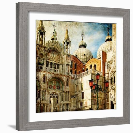 Amazing Venice - Painting Style Series - San Marco Square-Maugli-l-Framed Art Print