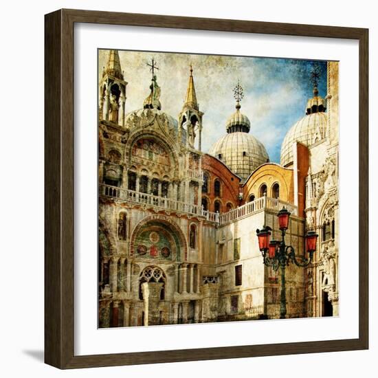 Amazing Venice - Painting Style Series - San Marco Square-Maugli-l-Framed Art Print