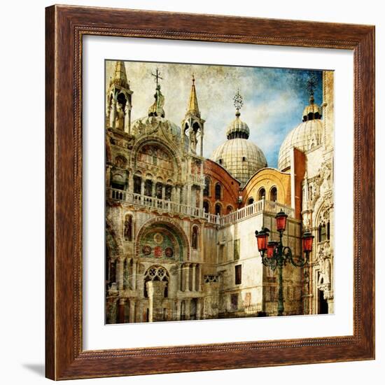 Amazing Venice - Painting Style Series - San Marco Square-Maugli-l-Framed Art Print