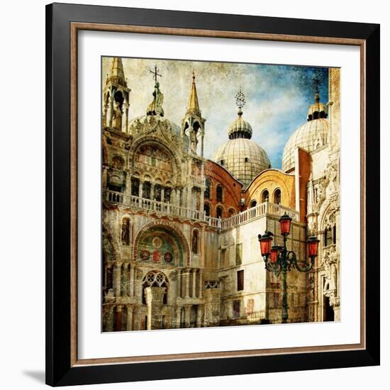 Amazing Venice - Painting Style Series - San Marco Square-Maugli-l-Framed Art Print