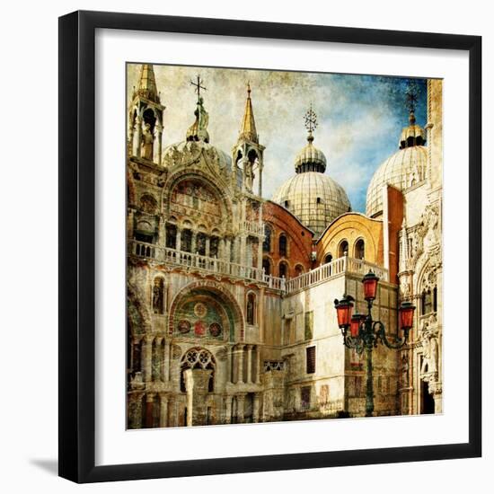 Amazing Venice - Painting Style Series - San Marco Square-Maugli-l-Framed Art Print