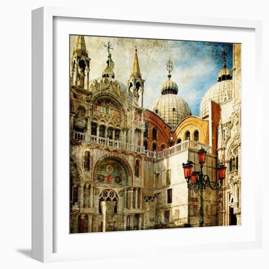 Amazing Venice - Painting Style Series - San Marco Square-Maugli-l-Framed Art Print