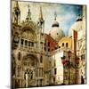 Amazing Venice - Painting Style Series - San Marco Square-Maugli-l-Mounted Art Print