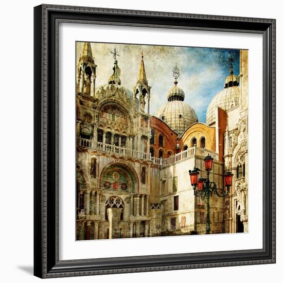 Amazing Venice - Painting Style Series - San Marco Square-Maugli-l-Framed Art Print