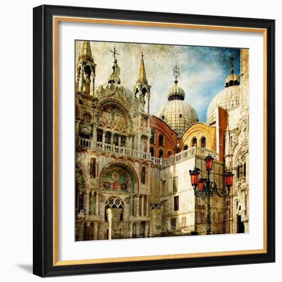 Amazing Venice - Painting Style Series - San Marco Square-Maugli-l-Framed Art Print