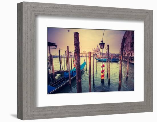 Amazing View of Grand Canal at Sunset. San Marco, Venice, Italy, Europe. Beauty World. Retro Style-Leonid Tit-Framed Photographic Print