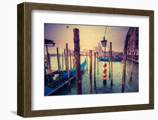 Amazing View of Grand Canal at Sunset. San Marco, Venice, Italy, Europe. Beauty World. Retro Style-Leonid Tit-Framed Photographic Print