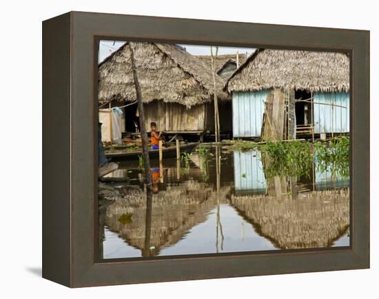 Amazon, Amazon River, the Floating Village of Belen, Iquitos, Peru-Paul Harris-Framed Premier Image Canvas