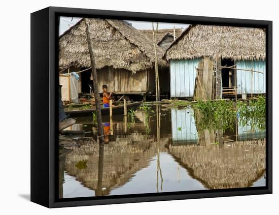 Amazon, Amazon River, the Floating Village of Belen, Iquitos, Peru-Paul Harris-Framed Premier Image Canvas