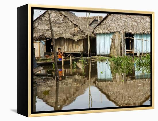 Amazon, Amazon River, the Floating Village of Belen, Iquitos, Peru-Paul Harris-Framed Premier Image Canvas