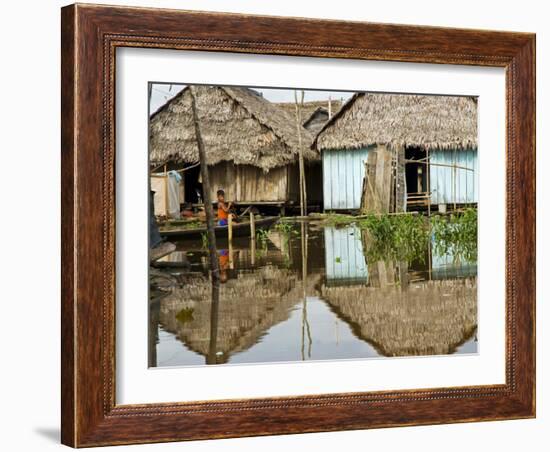 Amazon, Amazon River, the Floating Village of Belen, Iquitos, Peru-Paul Harris-Framed Photographic Print