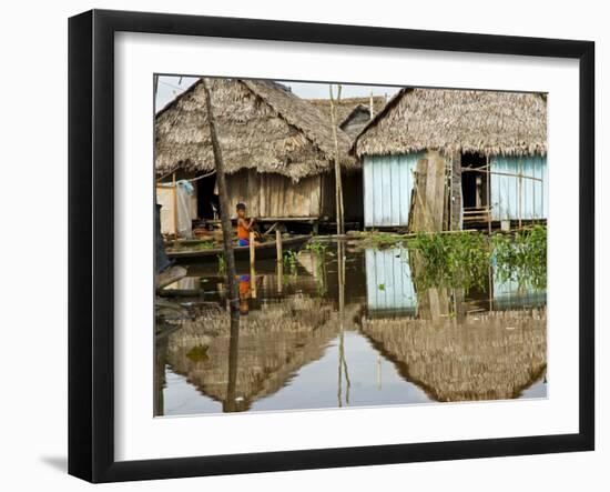 Amazon, Amazon River, the Floating Village of Belen, Iquitos, Peru-Paul Harris-Framed Photographic Print