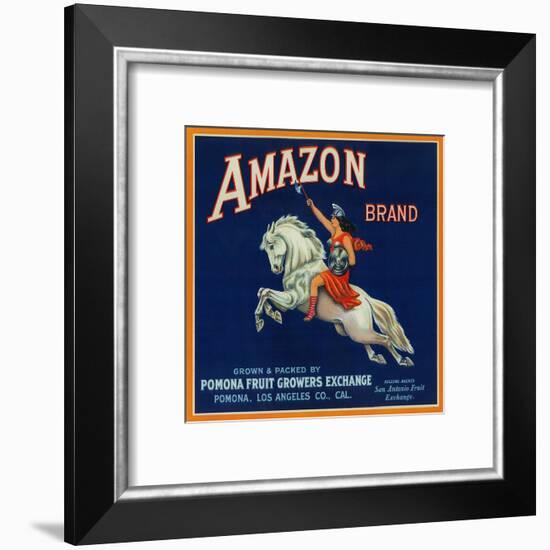 Amazon Orange Label - Pomona, CA-Lantern Press-Framed Art Print