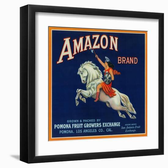 Amazon Orange Label - Pomona, CA-Lantern Press-Framed Art Print