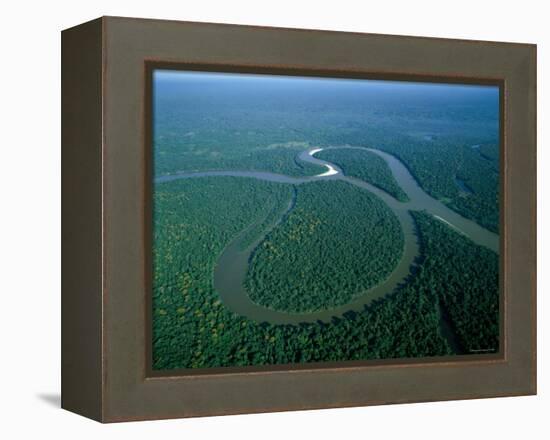 Amazon River, Amazon Jungle, Aerial View, Brazil-Steve Vidler-Framed Premier Image Canvas