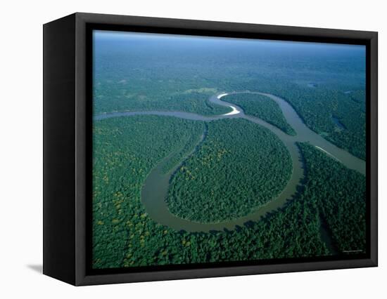 Amazon River, Amazon Jungle, Aerial View, Brazil-Steve Vidler-Framed Premier Image Canvas