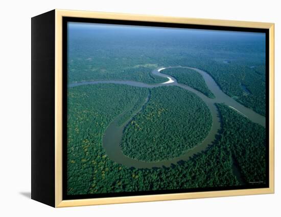 Amazon River, Amazon Jungle, Aerial View, Brazil-Steve Vidler-Framed Premier Image Canvas