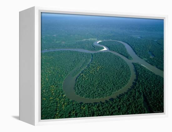 Amazon River, Amazon Jungle, Aerial View, Brazil-Steve Vidler-Framed Premier Image Canvas