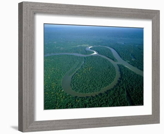 Amazon River, Amazon Jungle, Aerial View, Brazil-Steve Vidler-Framed Photographic Print