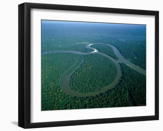 Amazon River, Amazon Jungle, Aerial View, Brazil-Steve Vidler-Framed Photographic Print