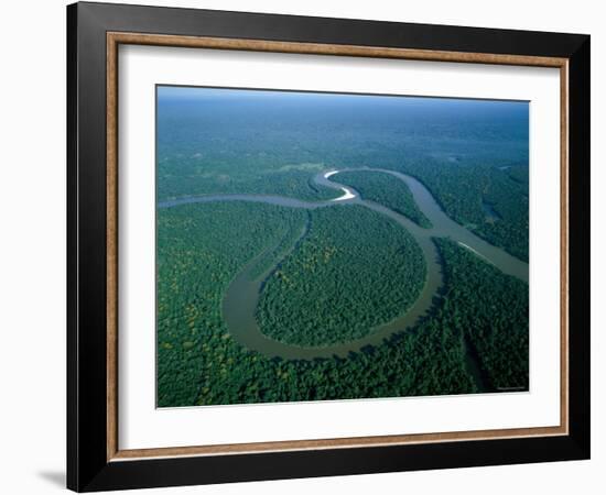 Amazon River, Amazon Jungle, Aerial View, Brazil-Steve Vidler-Framed Photographic Print