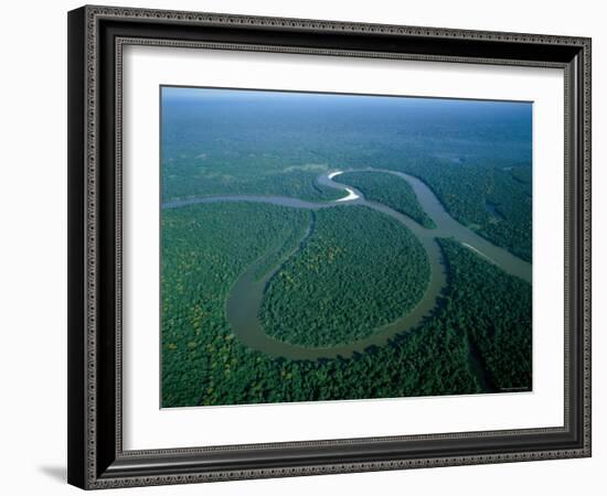 Amazon River, Amazon Jungle, Aerial View, Brazil-Steve Vidler-Framed Photographic Print