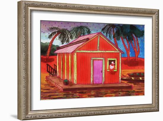 Amazon River Houseboat-John Newcomb-Framed Giclee Print
