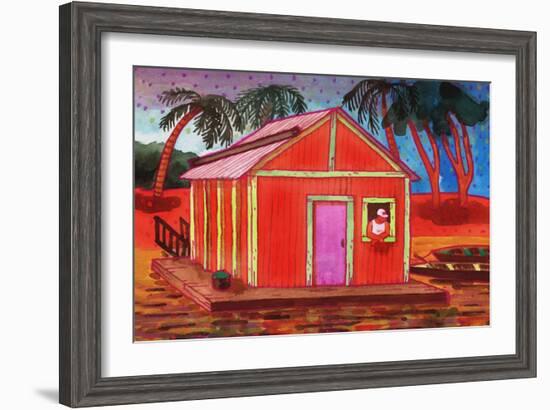 Amazon River Houseboat-John Newcomb-Framed Giclee Print