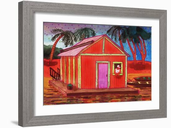 Amazon River Houseboat-John Newcomb-Framed Giclee Print