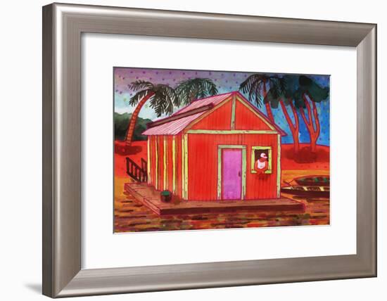 Amazon River Houseboat-John Newcomb-Framed Giclee Print