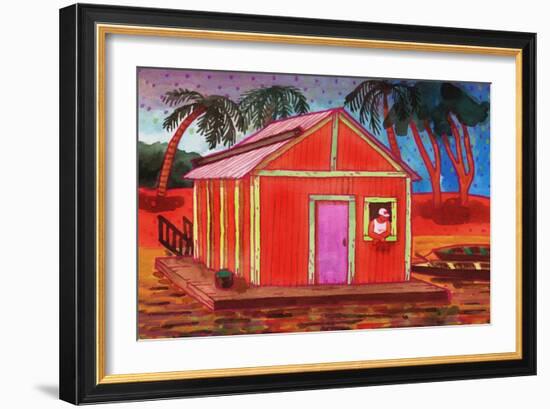 Amazon River Houseboat-John Newcomb-Framed Giclee Print