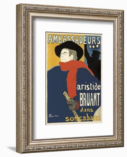 Ambassadeurs: Aristide Bruant, 1892-Henri de Toulouse-Lautrec-Framed Art Print