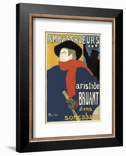 Ambassadeurs: Aristide Bruant, 1892-Henri de Toulouse-Lautrec-Framed Art Print