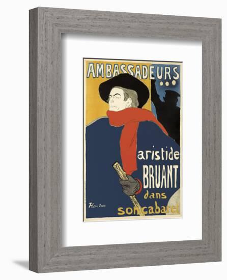 Ambassadeurs: Aristide Bruant, 1892-Henri de Toulouse-Lautrec-Framed Art Print