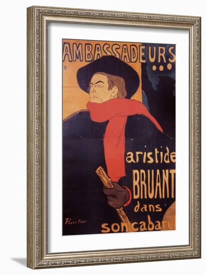 Ambassadeurs: Aristide Bruant, 1892-Henri de Toulouse-Lautrec-Framed Giclee Print