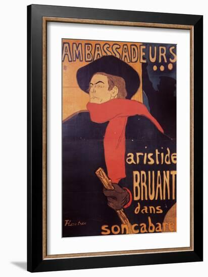 Ambassadeurs: Aristide Bruant, 1892-Henri de Toulouse-Lautrec-Framed Giclee Print