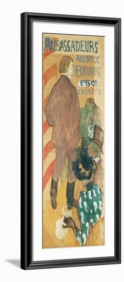 Ambassadeurs, Aristide Bruant Et His Cabaret, 1892 (Oil on Card)-Henri de Toulouse-Lautrec-Framed Giclee Print